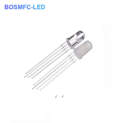 4 szpilki RGB LED 5mm przez otwór 0,06W, wspólna lentika wodnoczysta F5 Tri Color LED