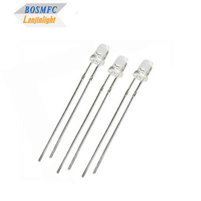 Antystatyczny 3mm Through Hole LED Diode 20mA przezroczysty obiektyw do oświetlenia zewnętrznego