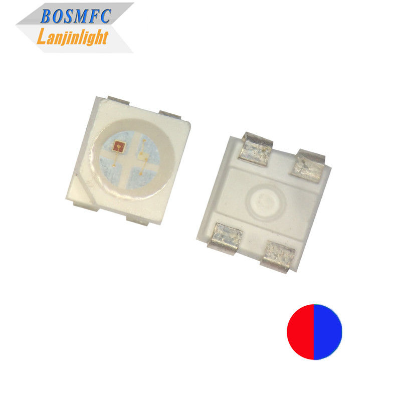 20mA Bi Color PLCC4 3528 SMD LED Chip 1,9 mm grubość Czerwony i Błękitny Kolor 4 szpilki