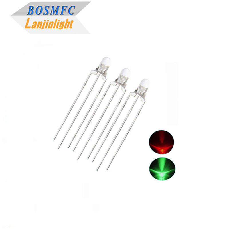 Bi Color 3mm Through Hole LED Wielofunkcyjny 20mA Czerwone i zielone światło