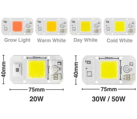 Ciepłe białe rośliny COB Power LED 20W 50W Wysoki światło dla światła roślin